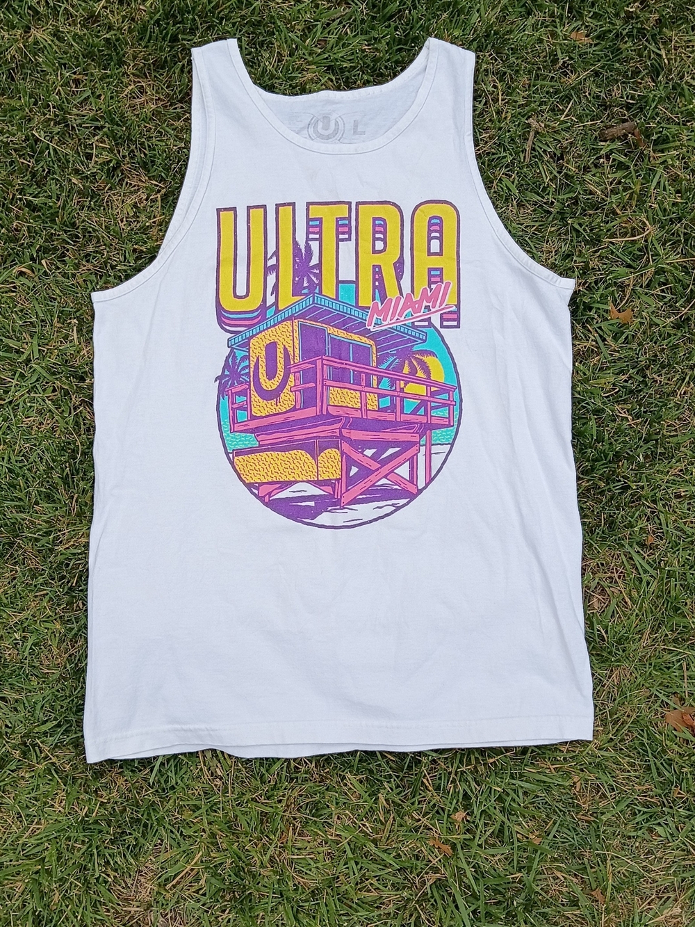 Ultra Music Festival Miami Lifeguard Tank L Retro Y2K EDM Festival Beachcore